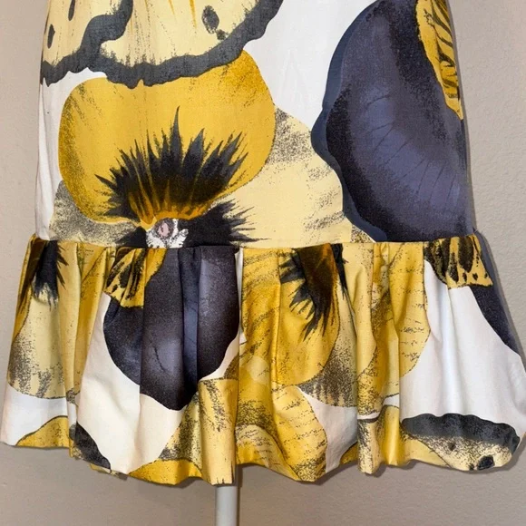 Leifsdottir Bellis brushstroke Yellow and Black Floral Dress - Picture 6 of 16